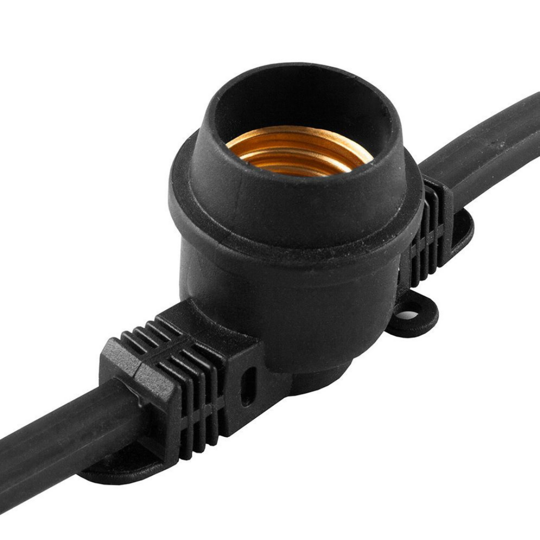 CL50-100 Гирлянда  230V 200 Е27 черный,шаг 50см,IP65, 100м +1,5м шнур  Ферон