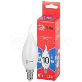 Лампочка светодиодная ЭРА RED LINE LED BXS-10W-865-E14 R E14 / Е14 10Вт свеча на ветру холодный днев