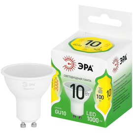 Лампа светодиодная ЭРА GREEN LINE LED MR16-10W-830-GU10 GL 10Вт софит теплый свет GU10