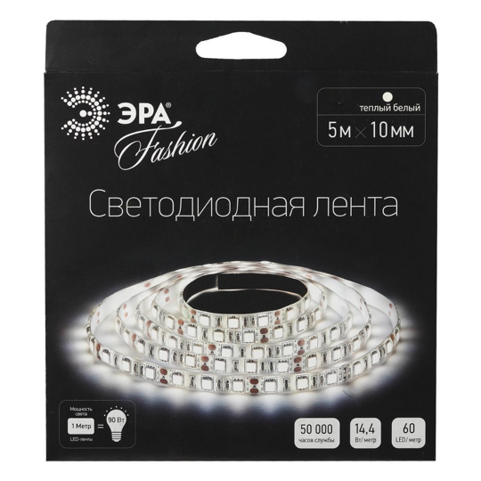 Лента светодиодная 613870 LS5050-60LED-IP20-WW-5m Эра