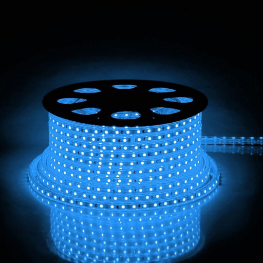 LS707Лента светодиодная 60SMD (5050)/m 14,4W/m 230V IP 68  50m синий  Ферон