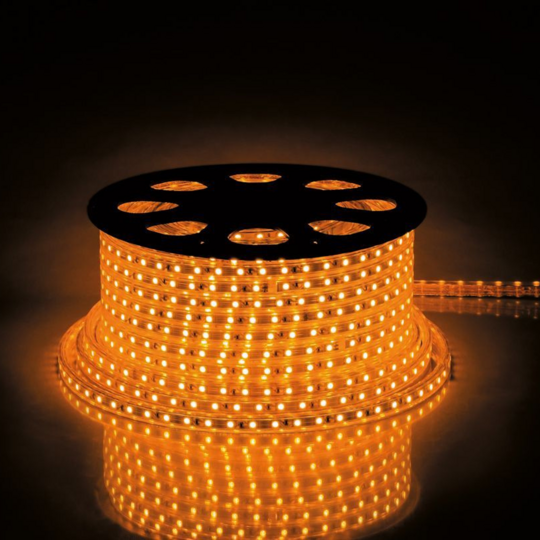 LS707Лента светодиодная 60SMD (5050)/m 14,4W/m 230V IP 68  50m желтый  Ферон