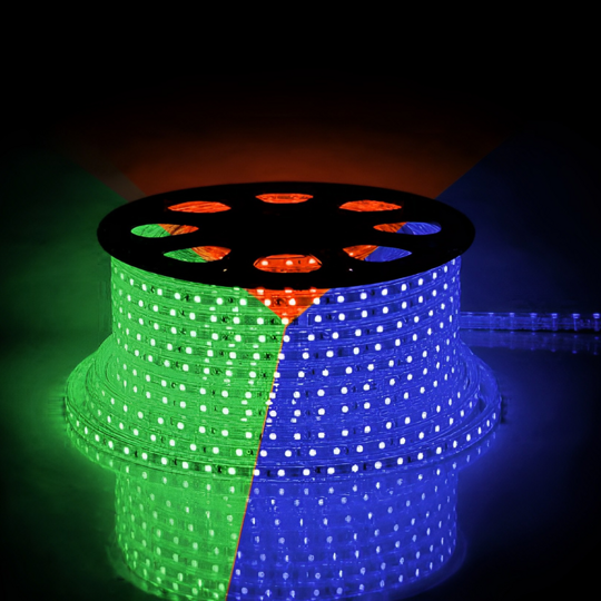 LS707Лента светодиодная 60SMD (5050)/m 14,4W/m 230V IP 68  50m RGB Ферон