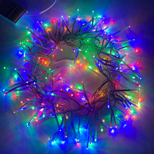 ENIN-WM Гирлянда LED Мишура 3,9м белый провод,мультиколор ,220V  Эра